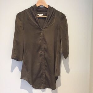 Helmut Lang silk and jersey blouse